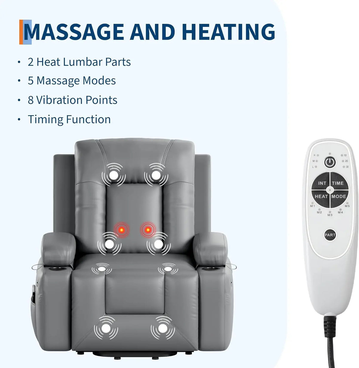 TWISTER.CK Power Lift Recliner Chair with Heat & Massage