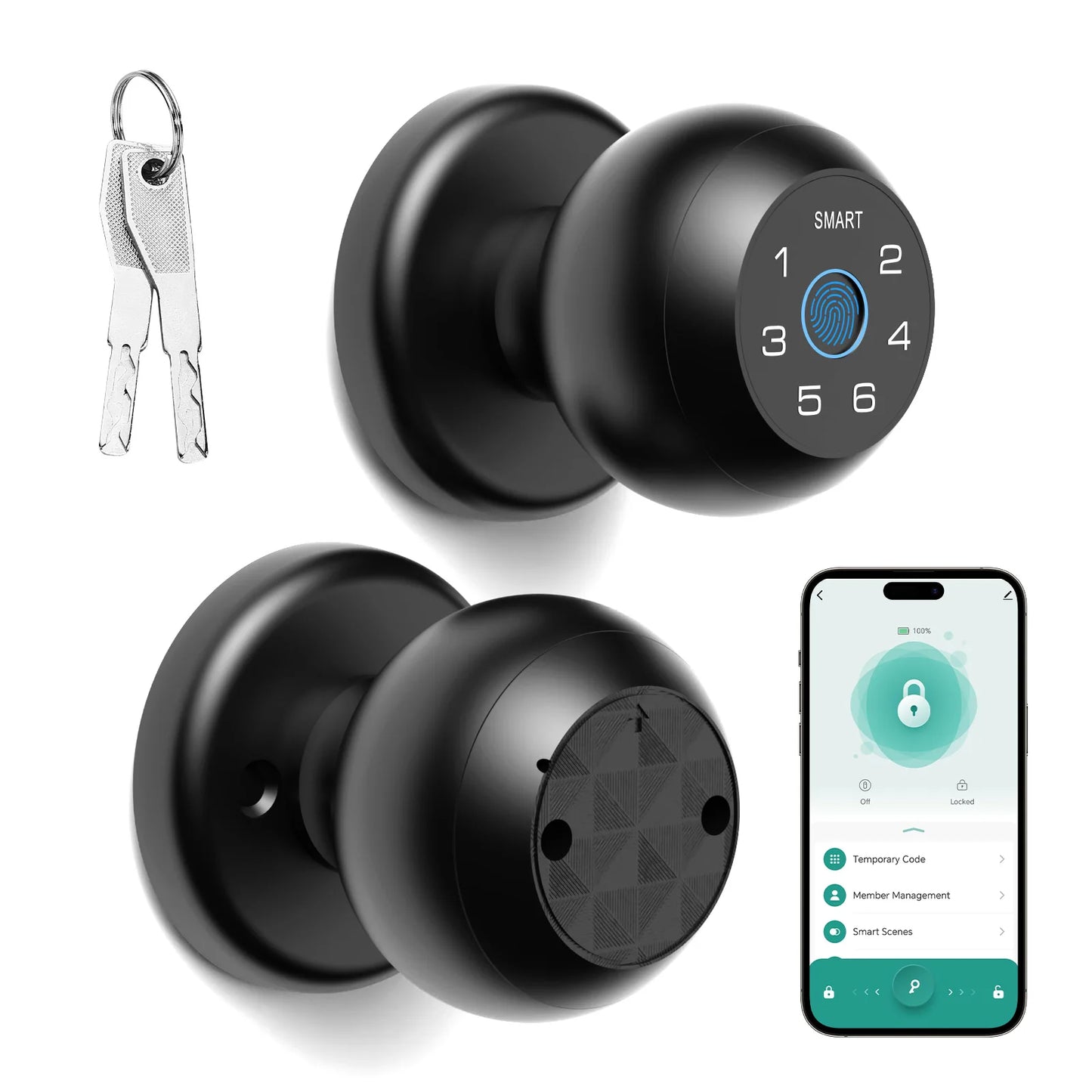 Viladepot Ball Shaped Smart Lock Fingerprint Door Lock App Control