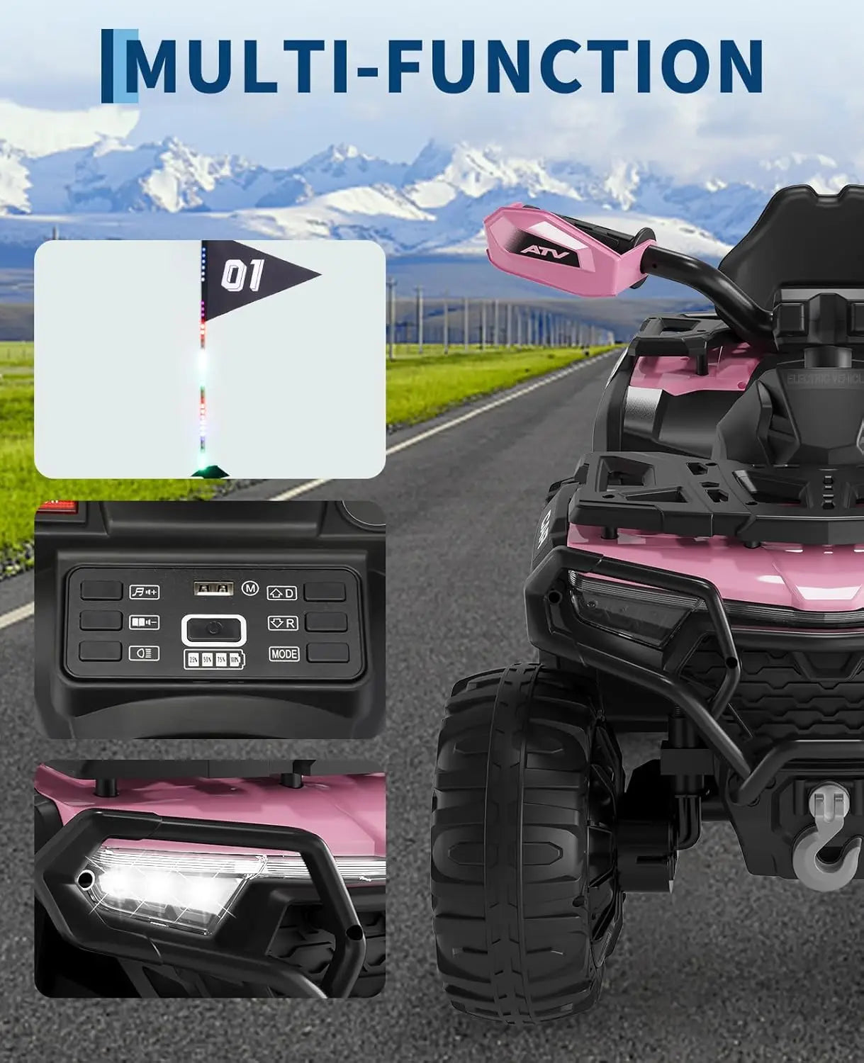 HiMISS 12V Kids Ride-on Electric ATV with Dual 45w Motors