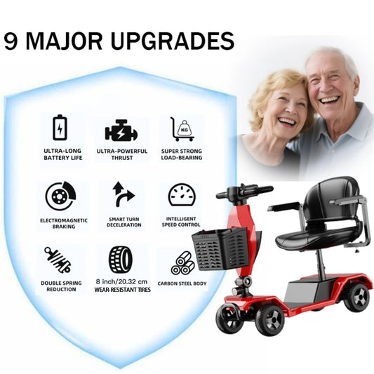 Mobility Scooter for Seniors, All Terrain 4-Wheel Foldable
