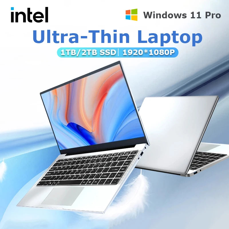 Erilles 14.1" Ultra Slim Windows 11 Pro Laptop Computer