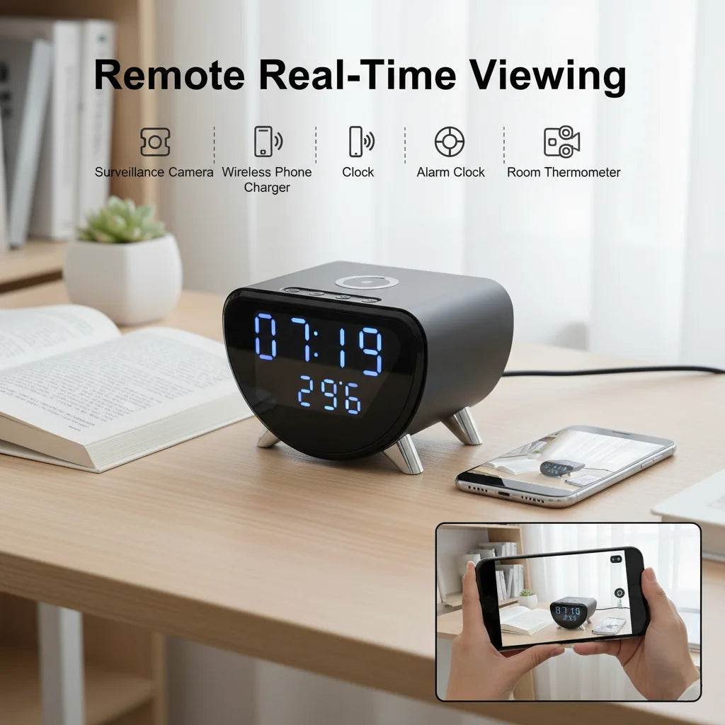 4K UHD WiFi Clock Camera, Indoor Surveillance