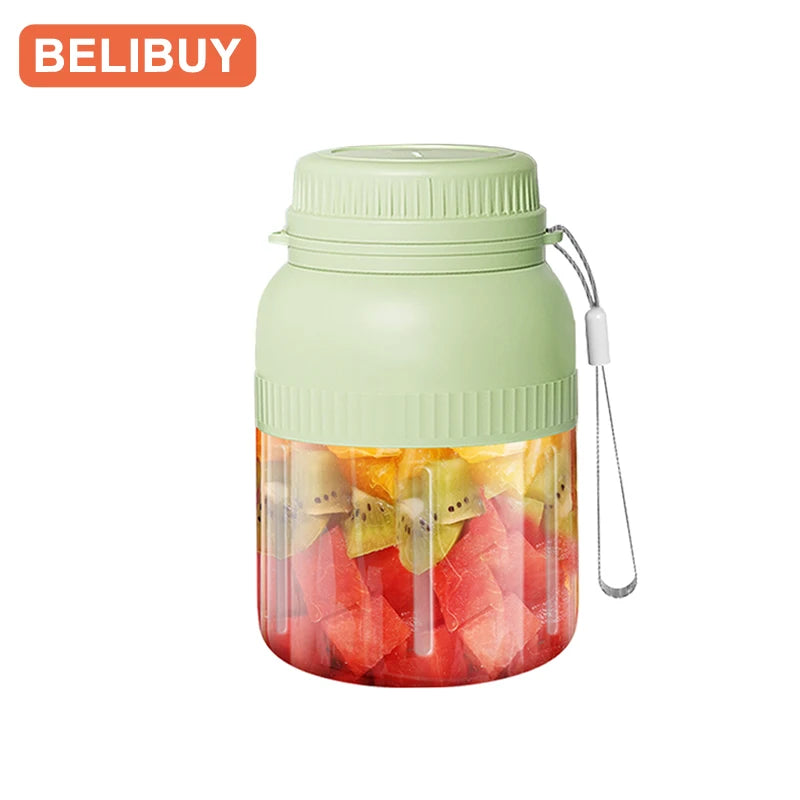 BELIBUY 500/1300ML Electric Juicer Cup 6 Blades Blender