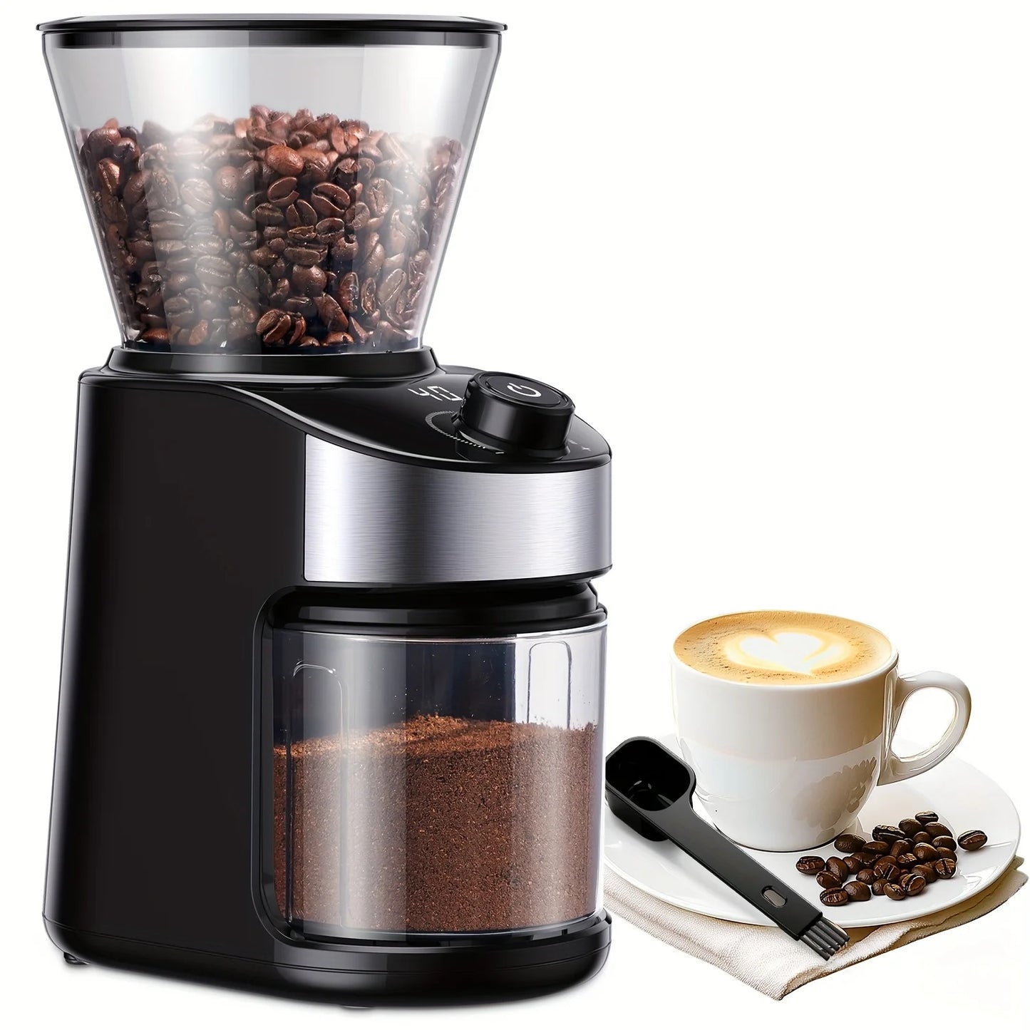 Coffee Grinder Burr Electric, Automatic Coffee Bean Grinder