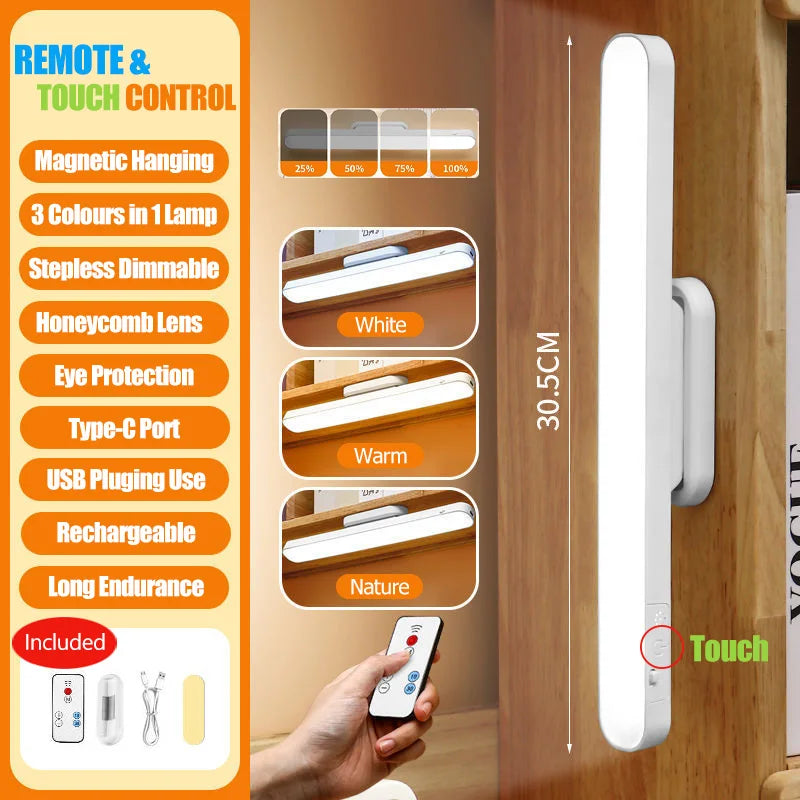 Remote LED Desk Lamp Magnetic Hanging Night Light