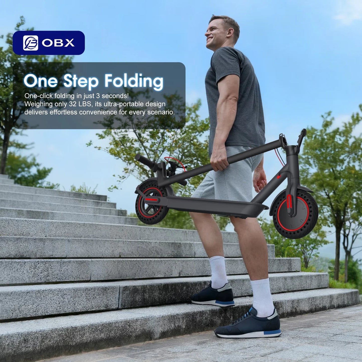 OBX 350W Electric Scooter for Adults 19mph Top Speed