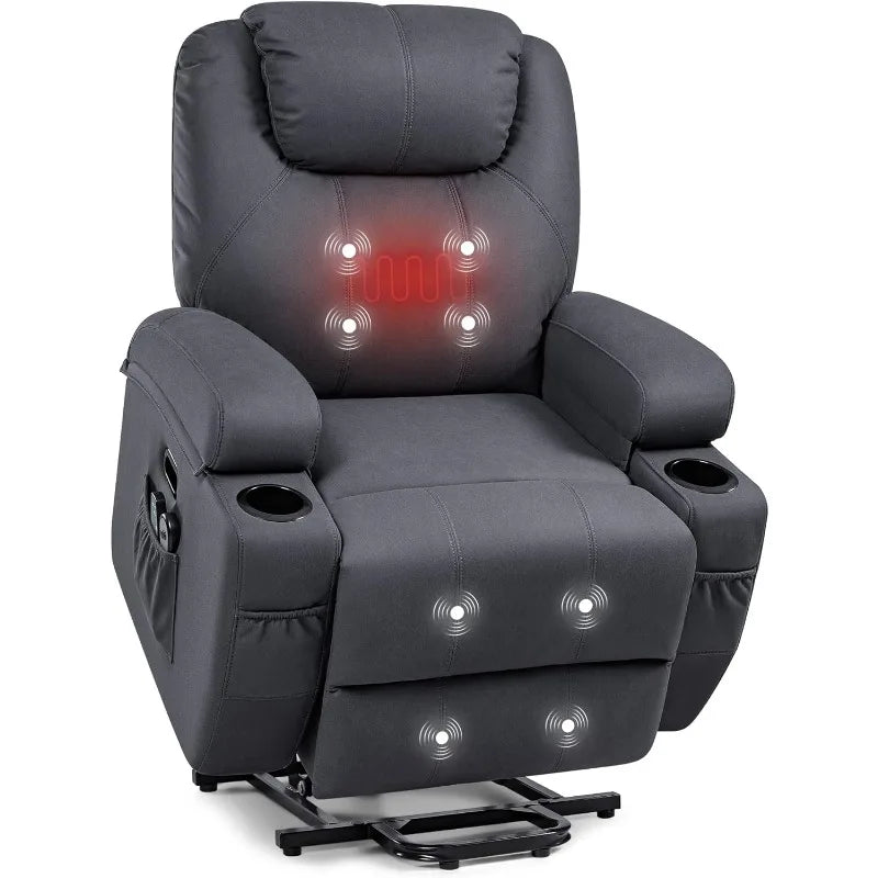 Power Lift Recliner Chair with Heat and Massage for Seniors