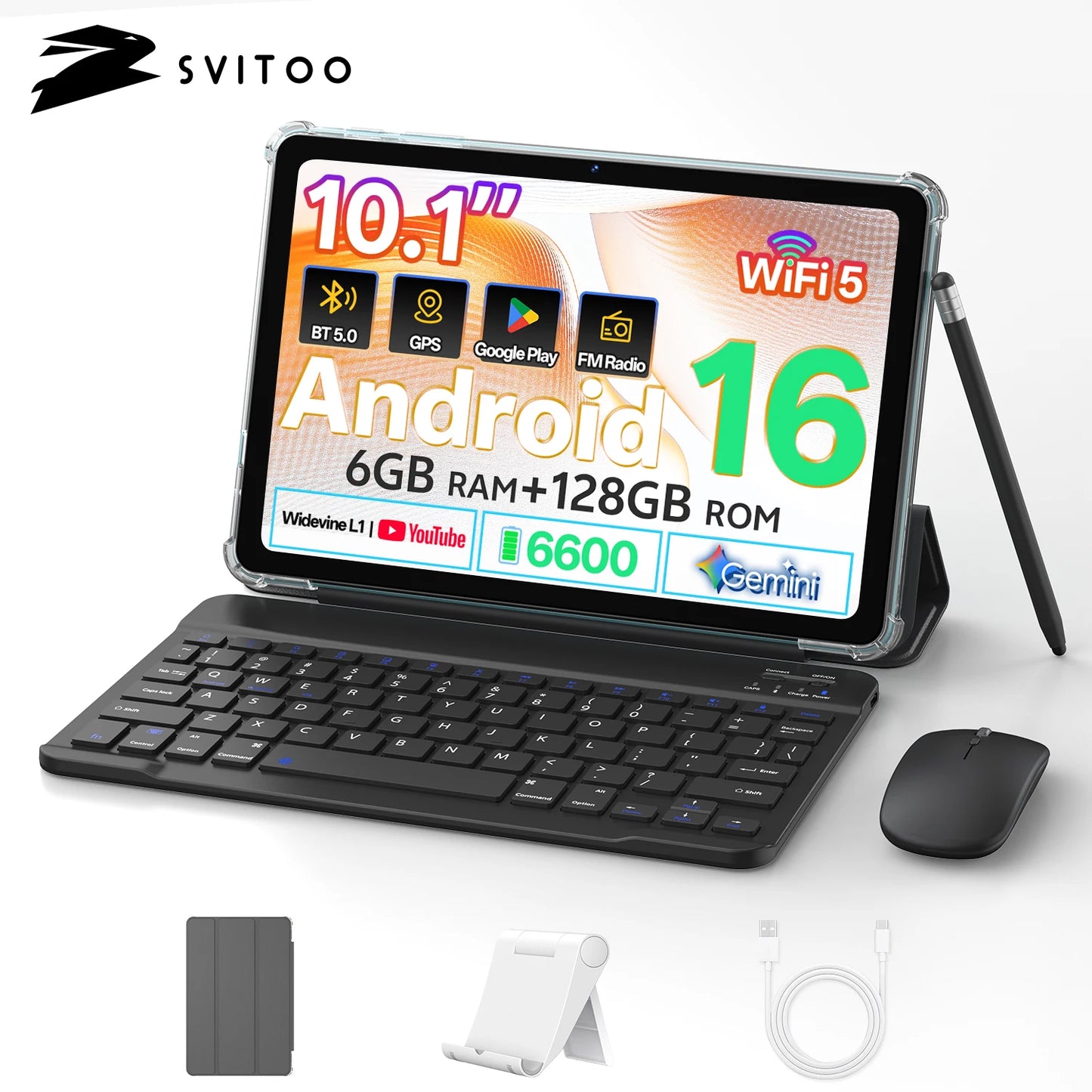 SVITOO Tablet 2026 Android 16 10.1" HD Unisoc T310