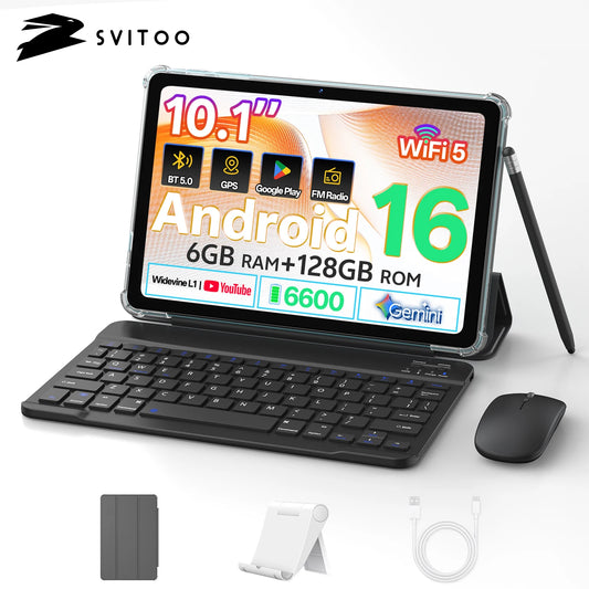 SVITOO Tablet 2026 Android 16 10.1" HD Unisoc T310