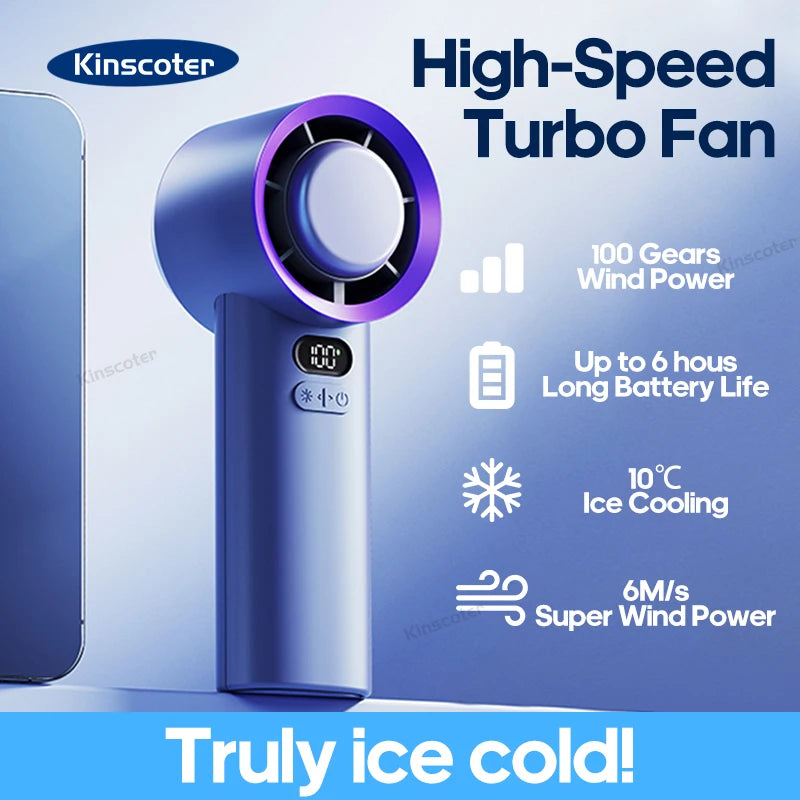 KINSCOTER Portable Handheld Turbo Fan 100 Wind Speeds