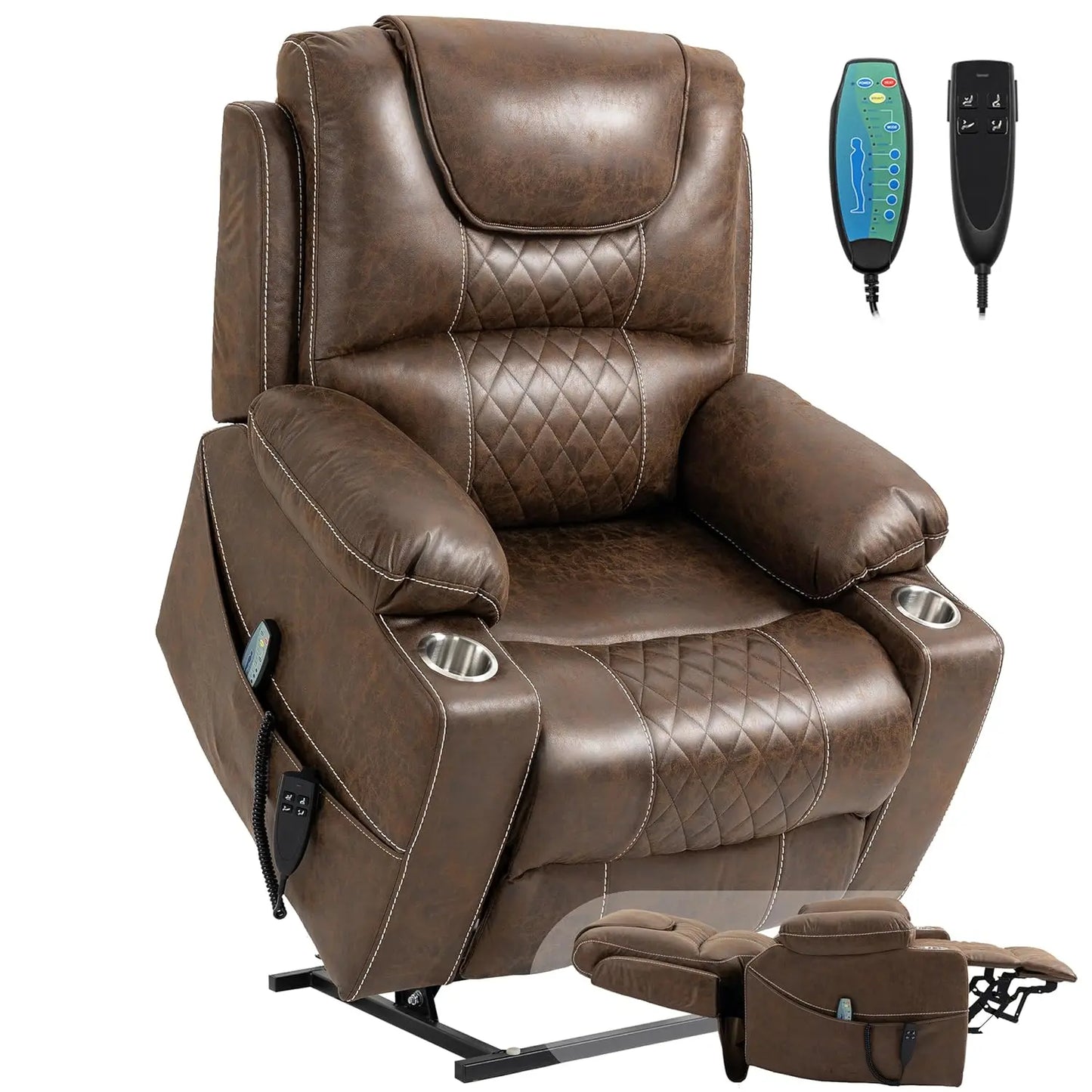 Large Power Lay Flat Lift Chair Oversized Recliner