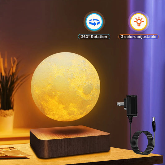 Levitating Moon Table Lamp, Magnetic Floating Night Light