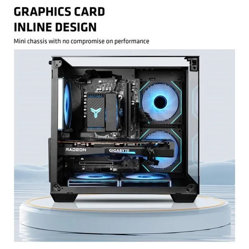 Yeah Magic CUBE MATX PC Case 270° Panoramic View Ultra-Clear