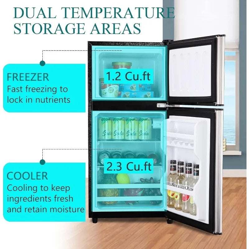 KRIB BLING 3.5Cu.Ft Compact Refrigerator Mini Fridge