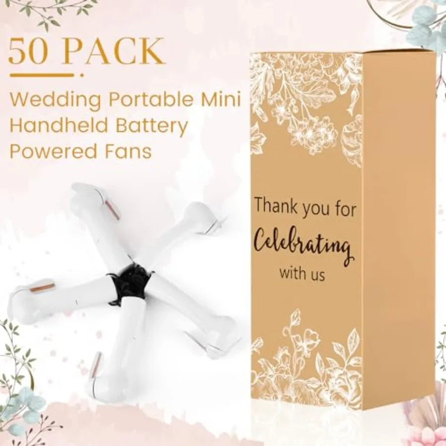 50 Pack Wedding Portable Mini Fan Handheld