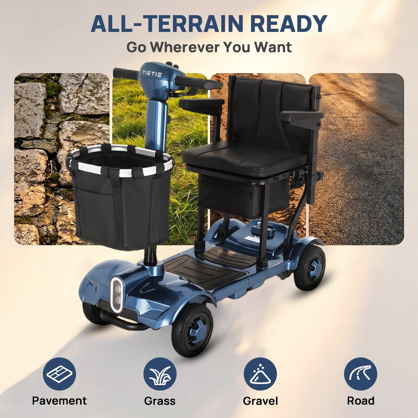 4-Wheel All-Terrain Mobility Scooter for Seniors