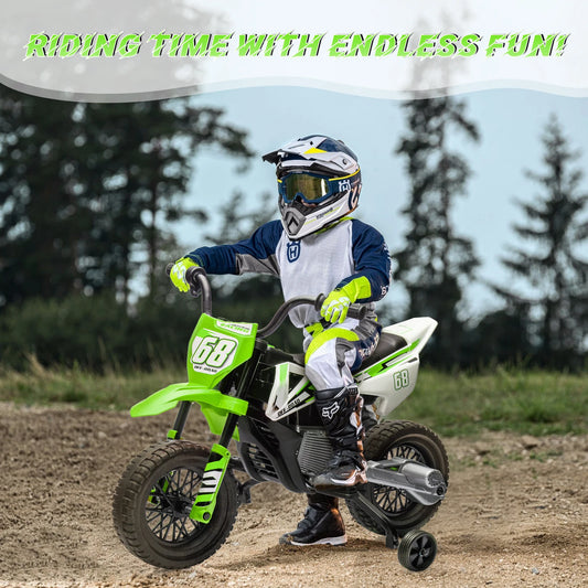 HiMISS 12v Kids Electric Dirt Bike with Training Wheels