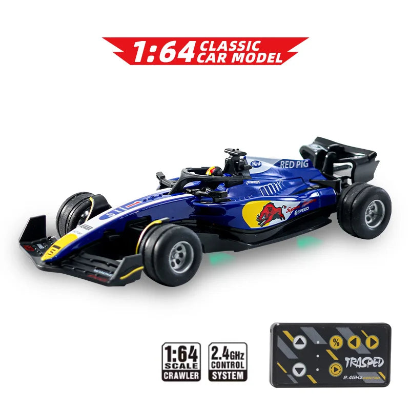 Hotfree 1/64 Mini RC Monster Truck, Metal Off-Road Stomper with Trailer