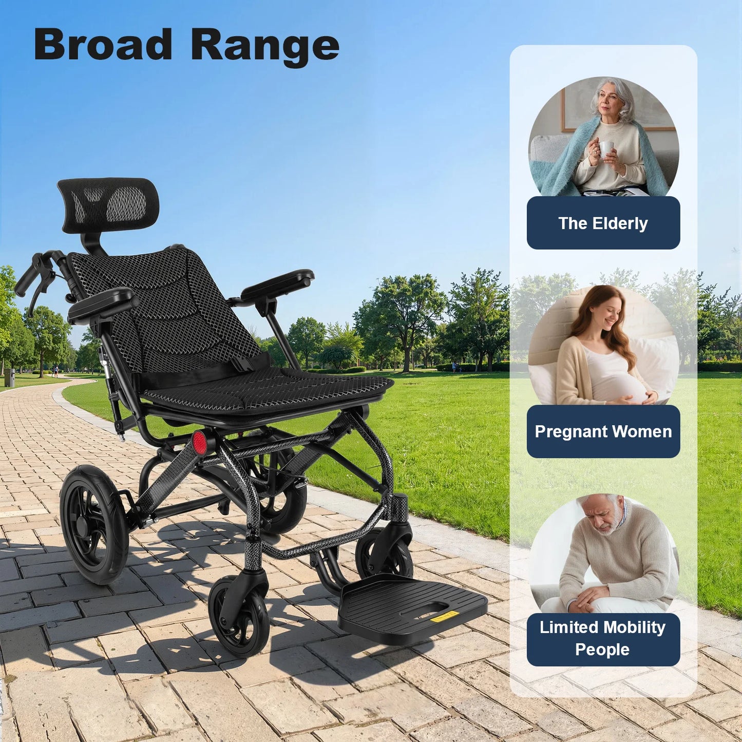 Foldable Reclining Wheelchair for Seniors
