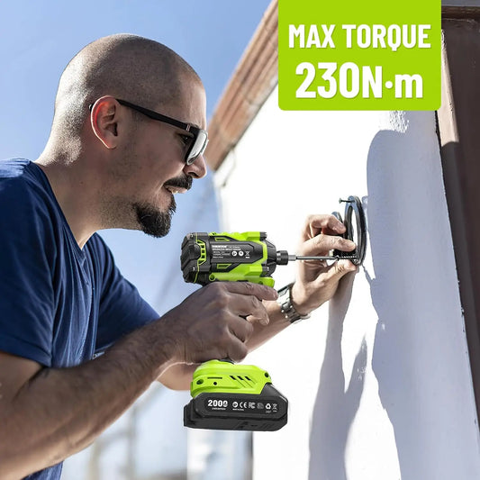 Robustrue Electric Screwdriver 21V 1/4" Hex Cordless Impact Drive