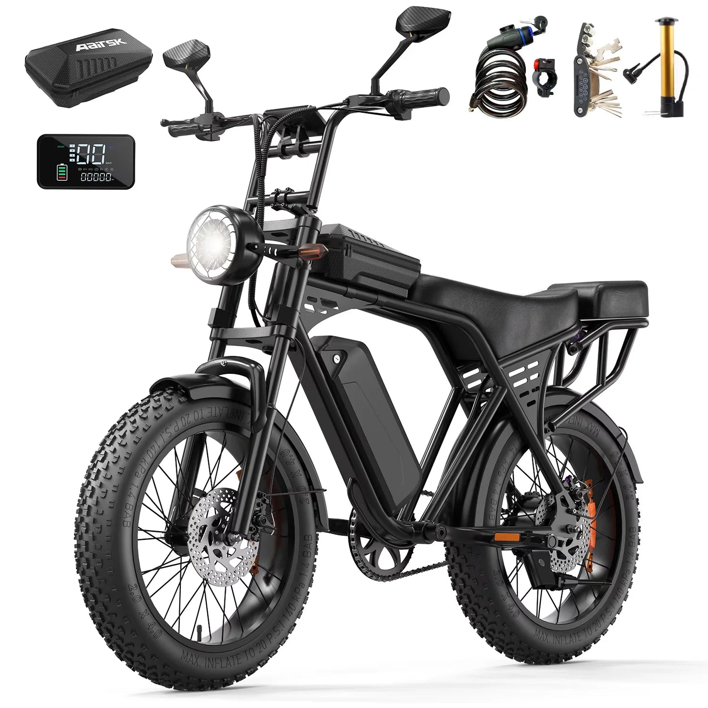 Aairsk X5 20 Inch Fat Tire All Terrain Electric Bike 1500W