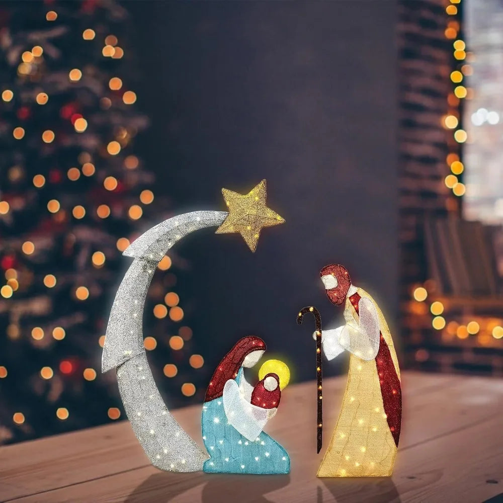 AEHOME 5.5FT Outdoor Lighted Nativity Scene Waterproof