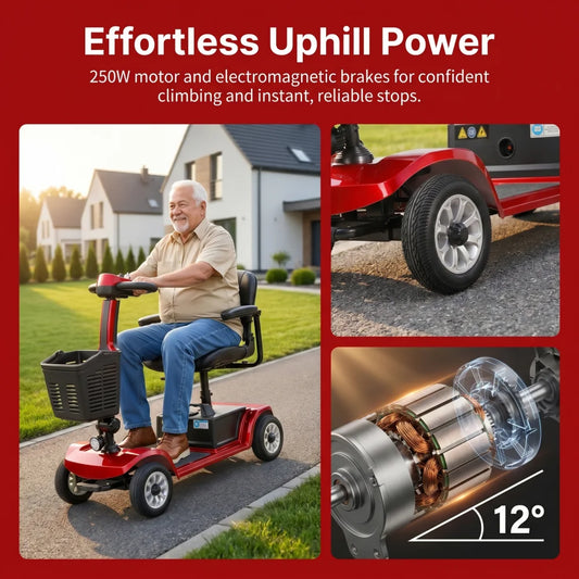 Unificare Red Portable Folding Mobility Scooter