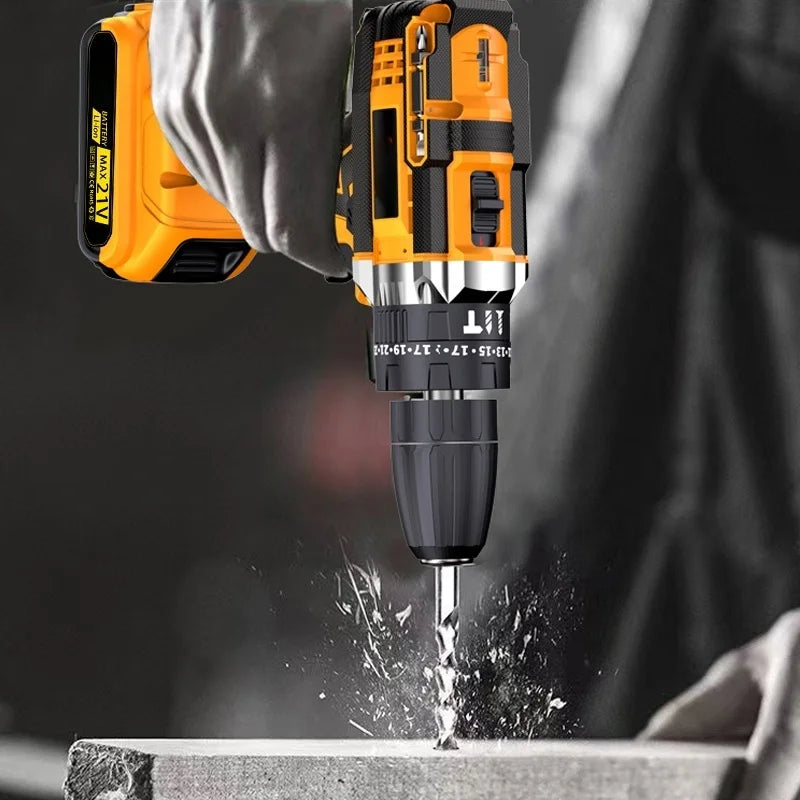 LONGADS 21V Cordless Drill/Driver Kit, 2 Speed, Keyless 3/8"