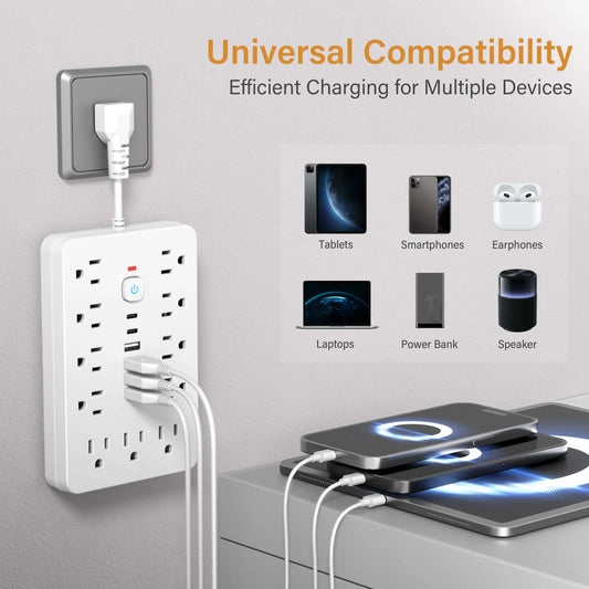 Versatile 17-in-1 Power Hub with Surge Protection