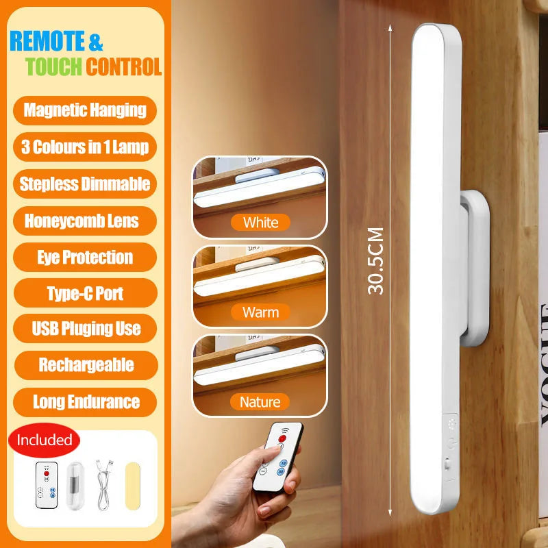 Remote LED Desk Lamp Magnetic Hanging Night Light