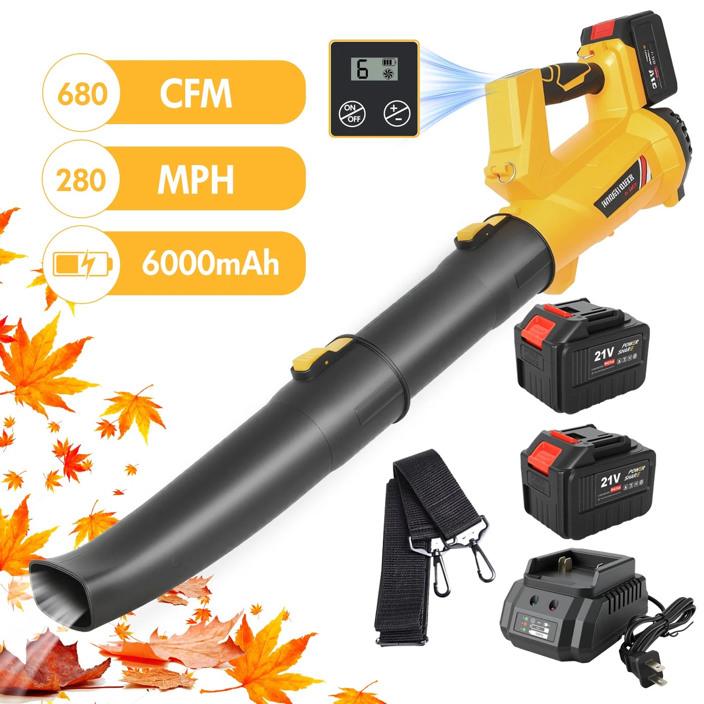 21V Cordless Leaf Blower Electric Air Blower