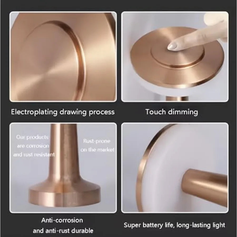 Modern Portable Table Lamp, Rechargeable Battery