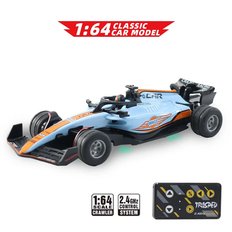 Hotfree 1/64 Mini RC Monster Truck, Metal Off-Road Stomper with Trailer