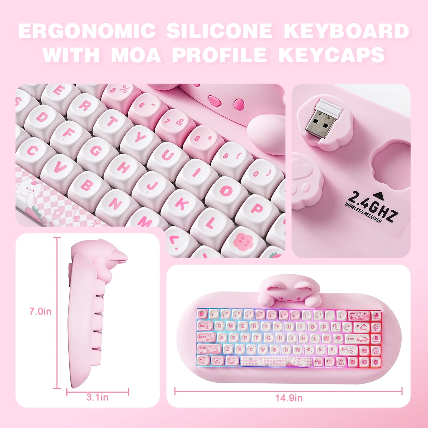 YUNZII C68 Hi-Fi Wireless Gaming Keyboard