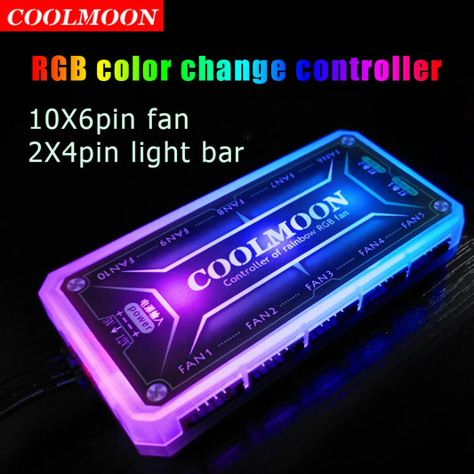 COOLMOON ARGB Controller 12V 5A 6Pin ARGB Cooling Fan